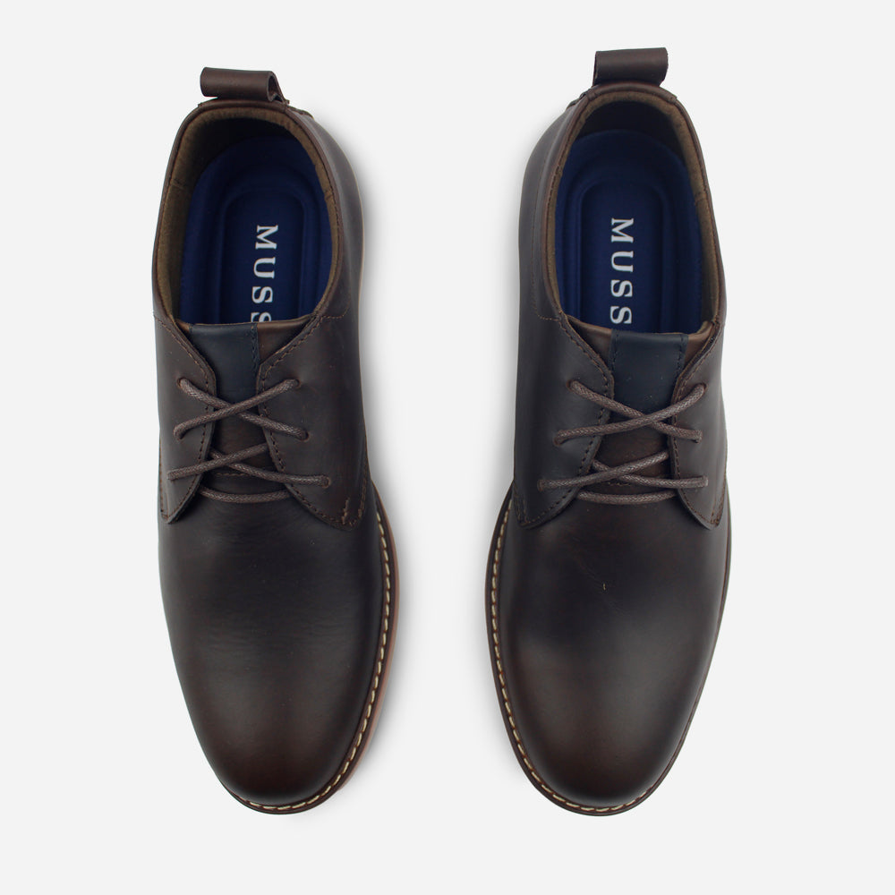 Tenis Oxfords oliver de cuero para hombre - Café