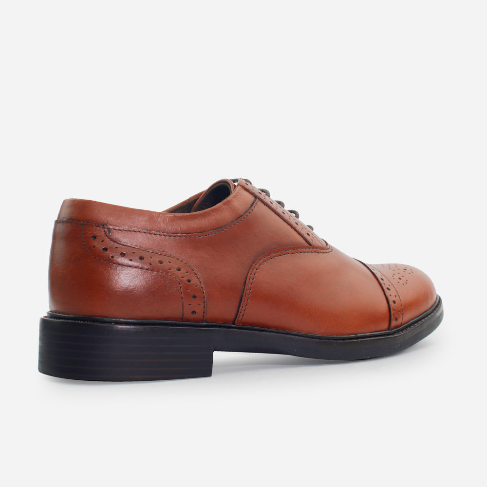 Tenis Oxfords perseo de cuero graso para hombre - Miel