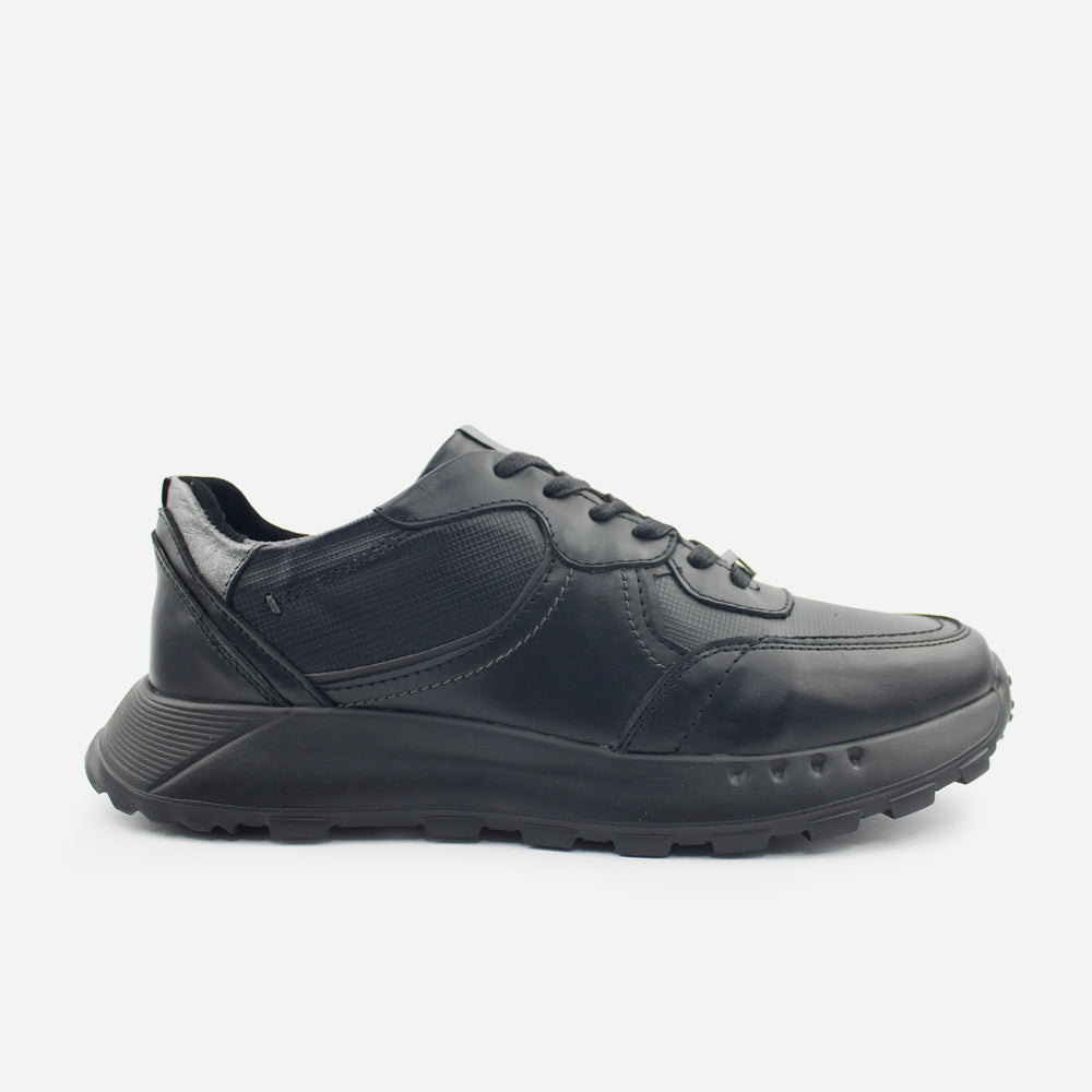 Tenis Sneakers arthur de cuero para hombre - Negro