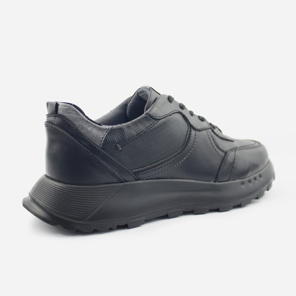 Tenis Sneakers arthur de cuero para hombre - Negro