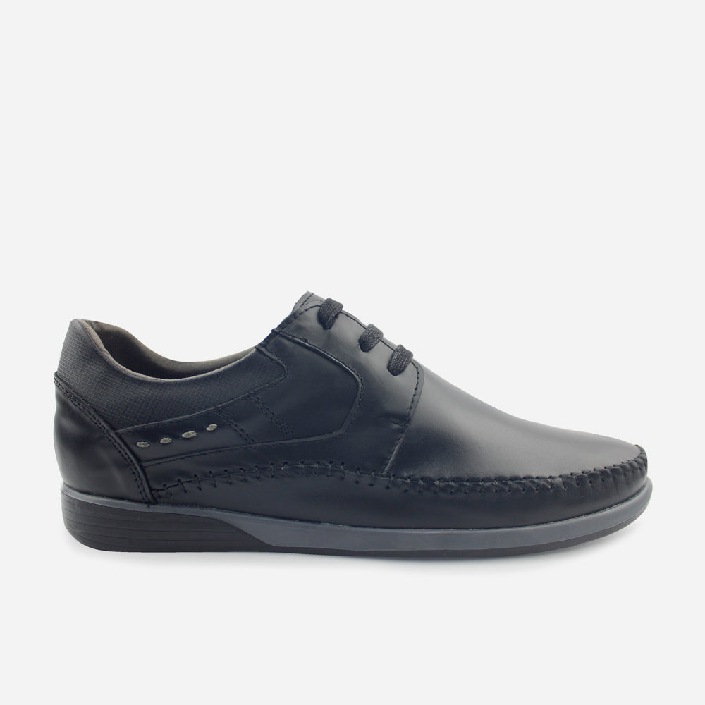 Tenis Sneakers harlod de cuero para hombre - Negro