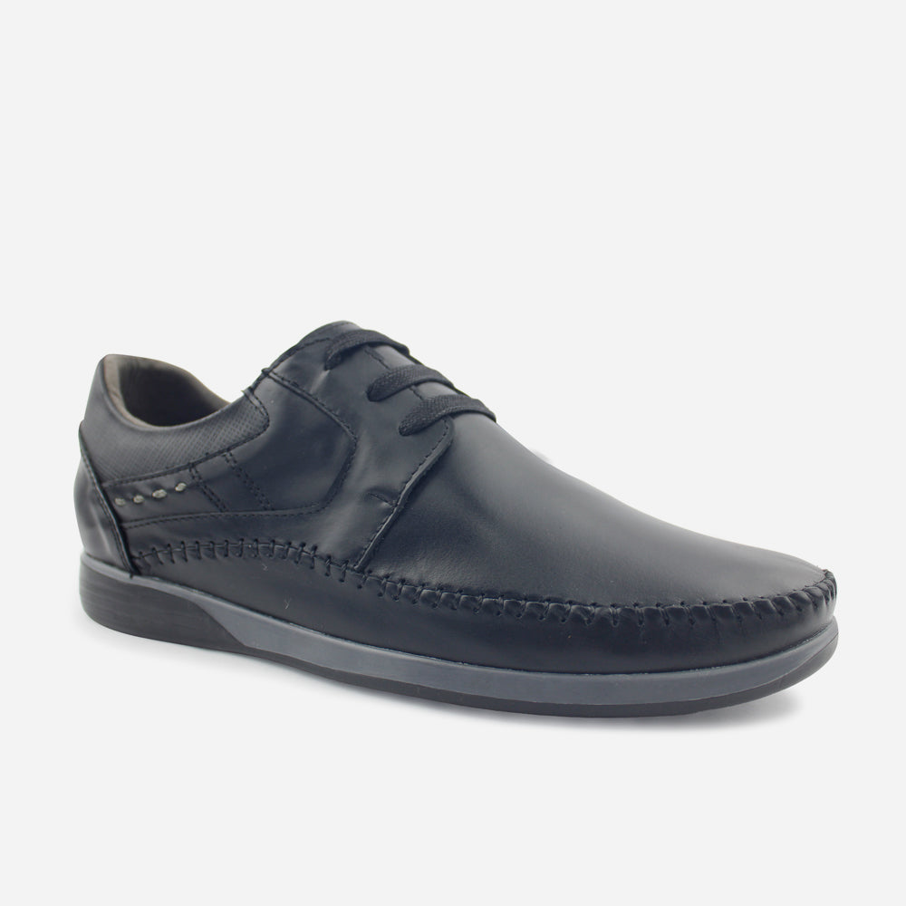 Tenis Sneakers harlod de cuero para hombre - Negro