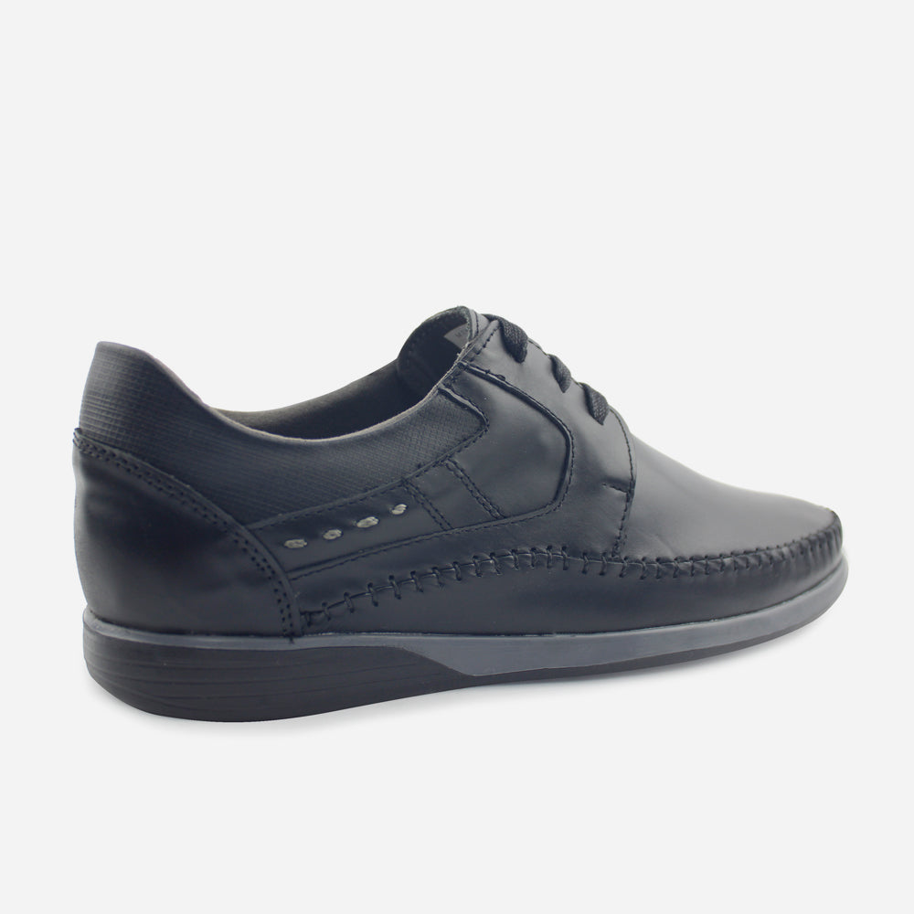 Tenis Sneakers harlod de cuero para hombre - Negro