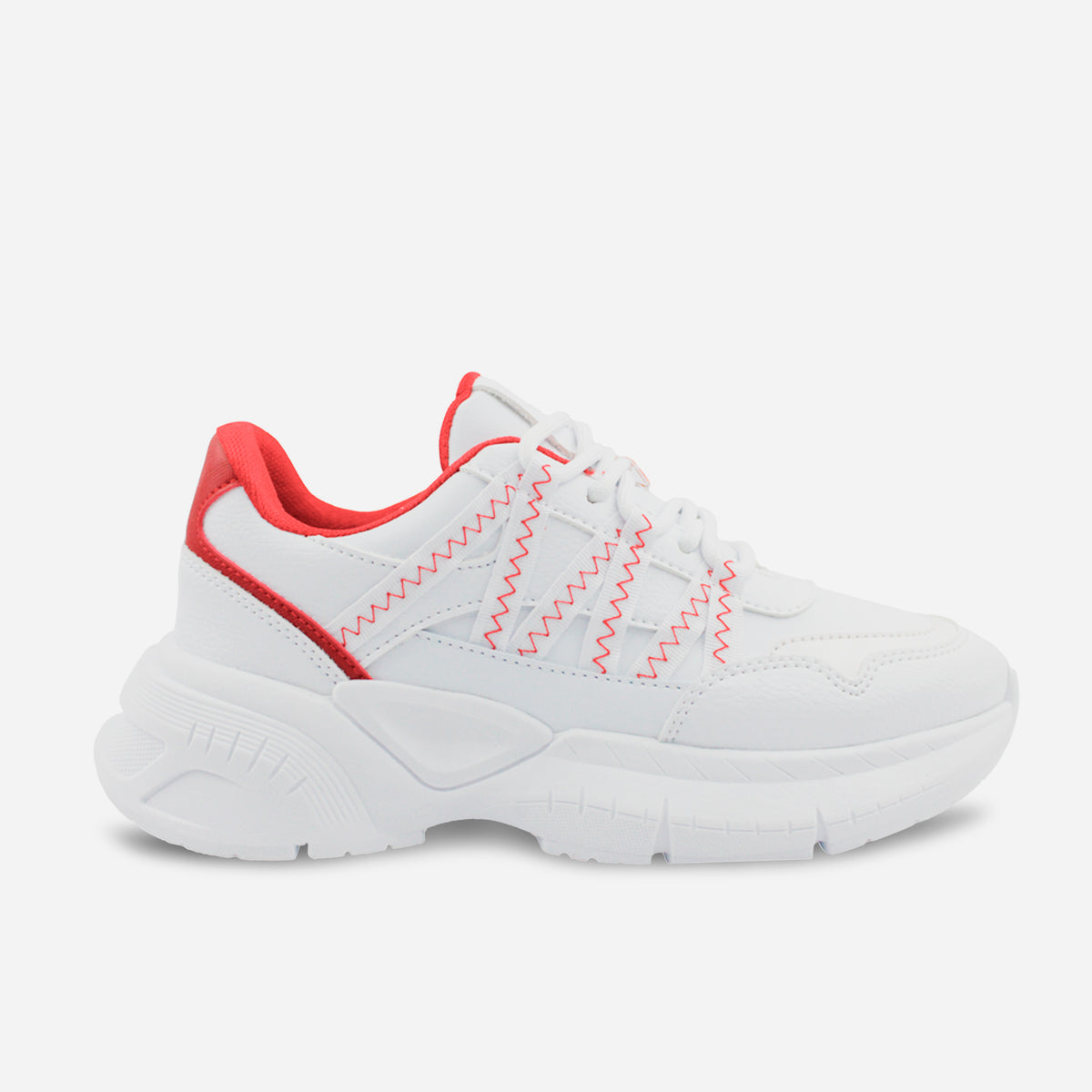 Tenis con plataforma oriana de sintético para mujer - Rojo