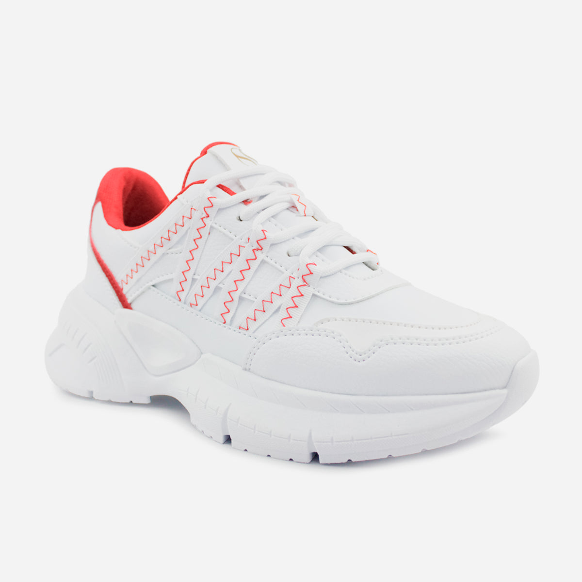 Tenis con plataforma oriana de sintético para mujer - Rojo