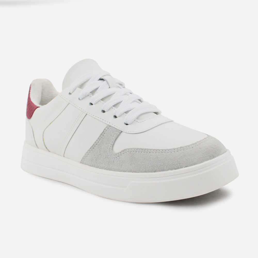 Tenis Sneakers fiora de cuero carnaza para mujer - Blanco