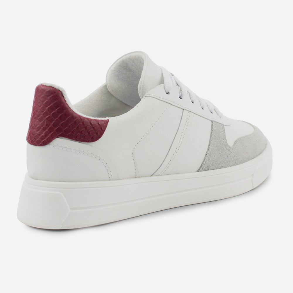 Tenis Sneakers fiora de cuero carnaza para mujer - Blanco