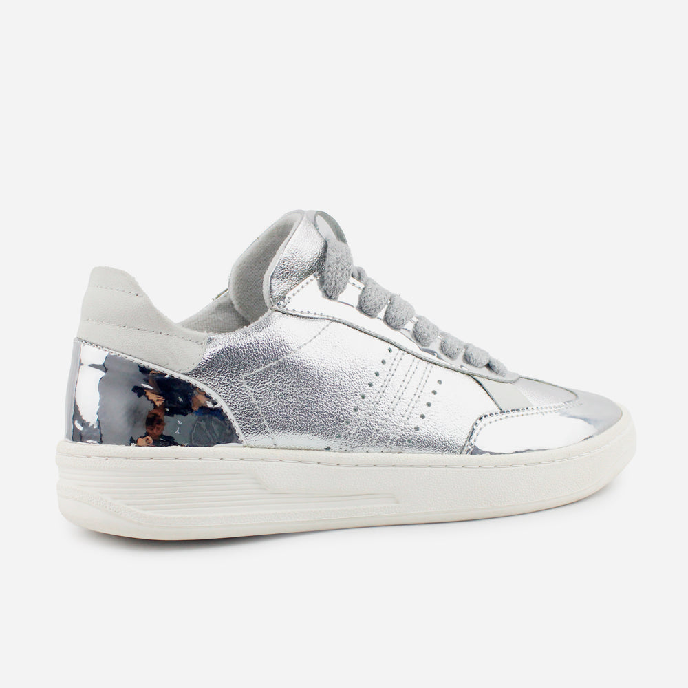 Tenis Sneakers willow de cuero para mujer - Plata