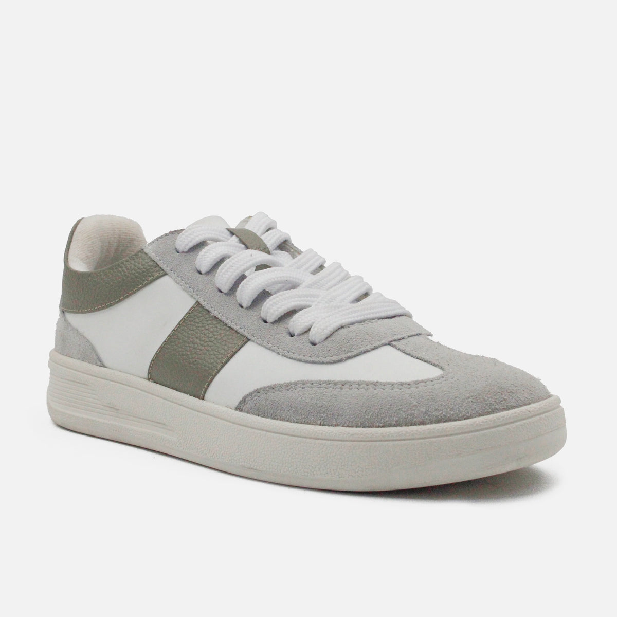 Tenis annie de cuero para mujer - Gris