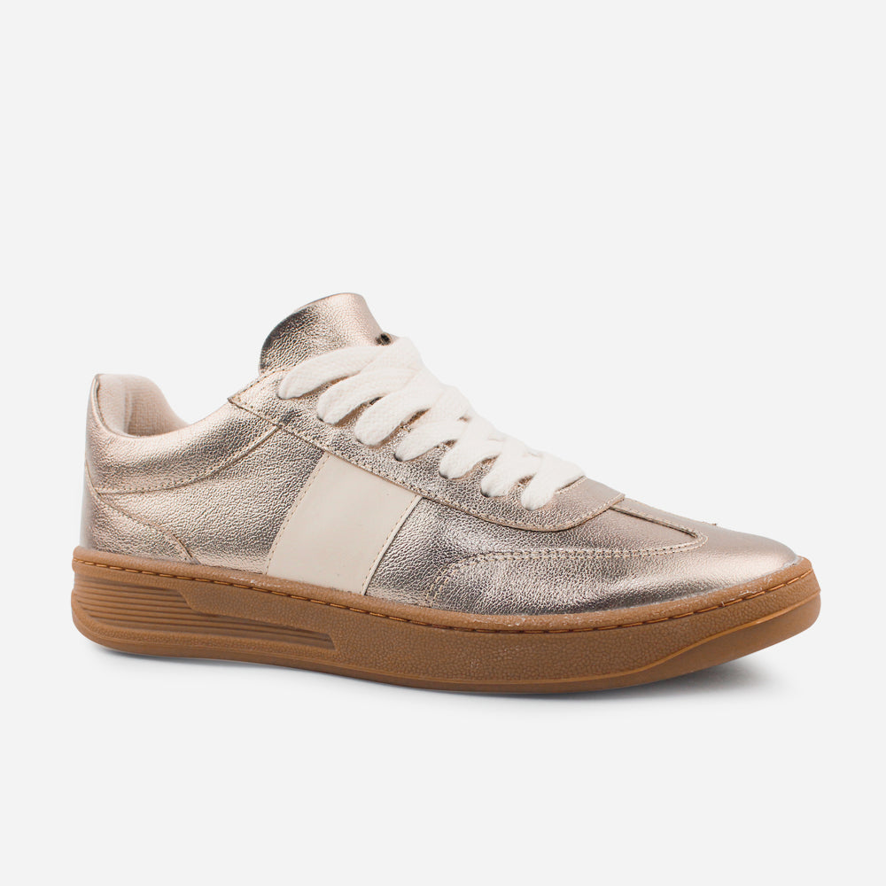 Tenis Sneakers annie de cuero para mujer - Bronce