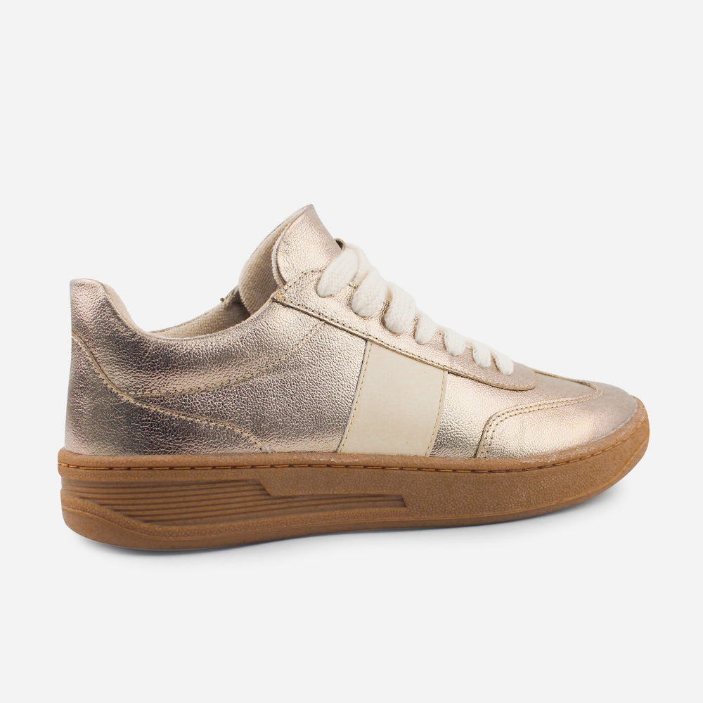 Tenis Sneakers annie de cuero para mujer - Bronce