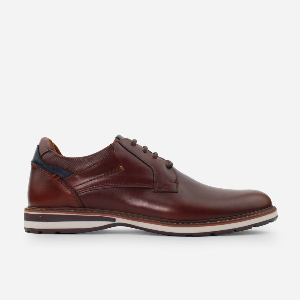 Tenis Oxfords mauri de cuero graso para hombre - Café