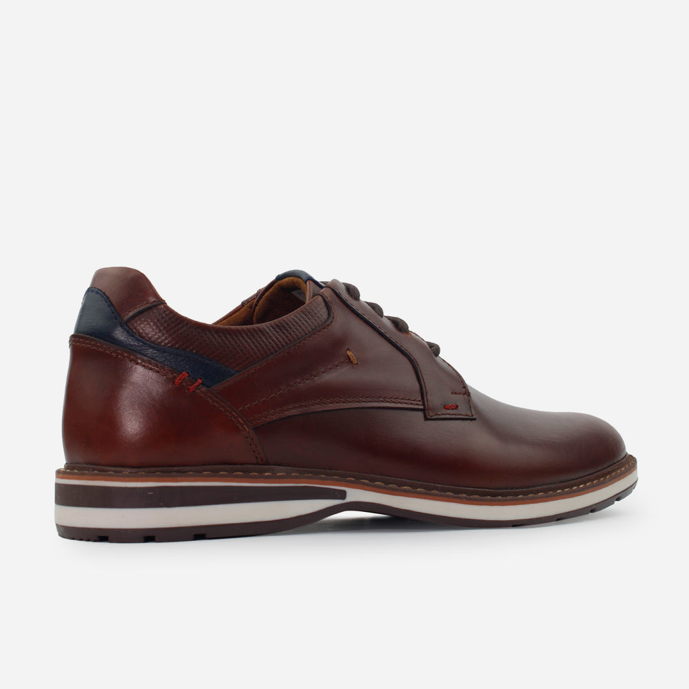 Tenis Oxfords mauri de cuero graso para hombre - Café