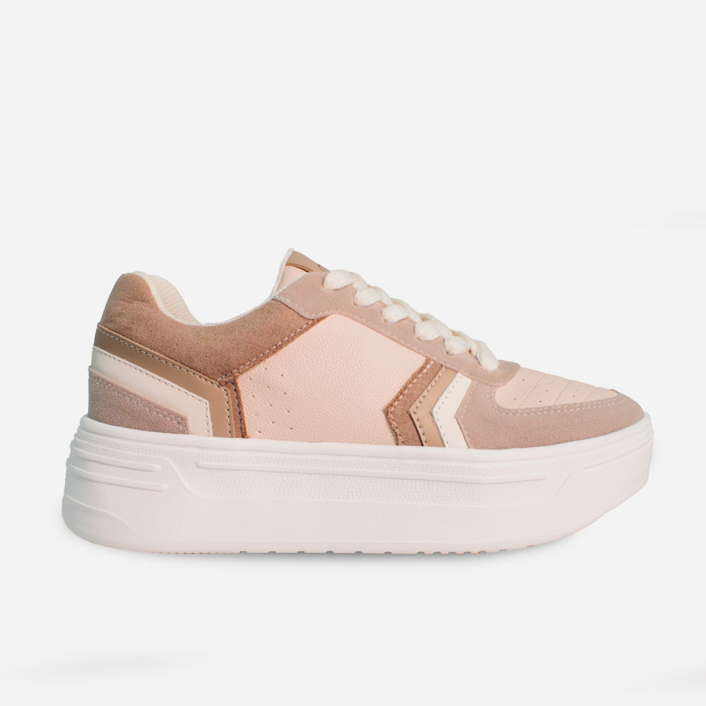 Tenis con plataforma smeralda de sintético para mujer - Beige