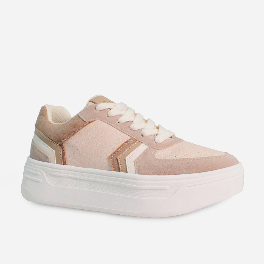 Tenis con plataforma smeralda de sintético para mujer - Beige