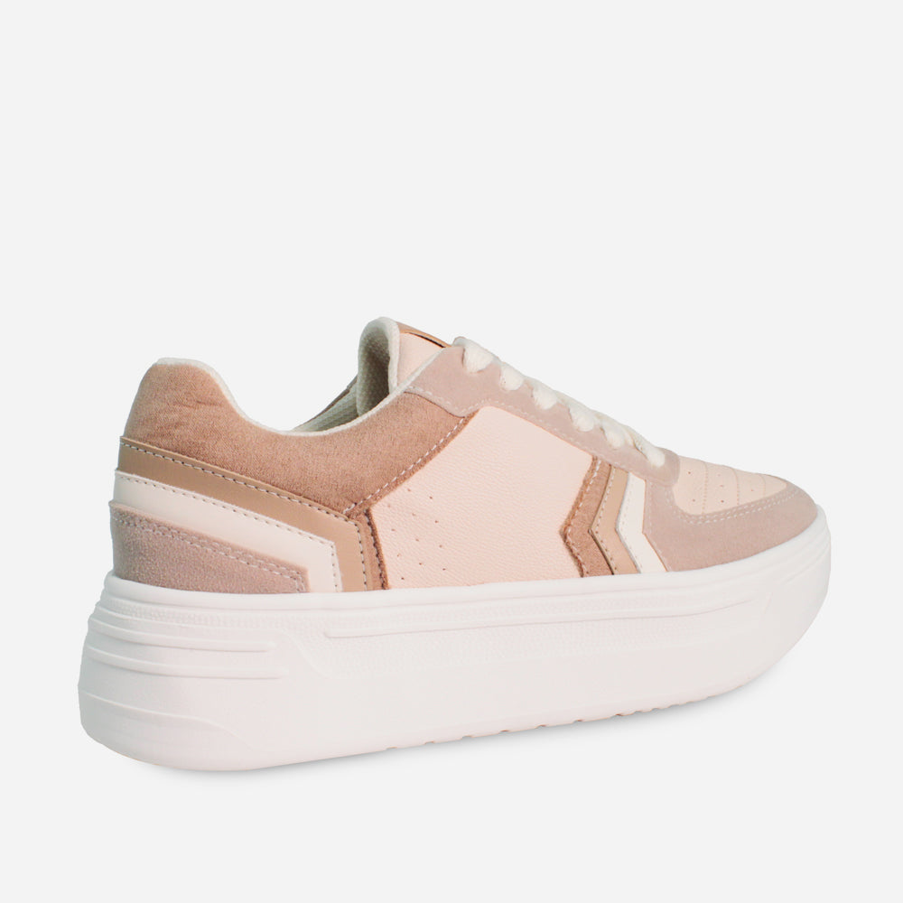 Tenis con plataforma smeralda de sintético para mujer - Beige