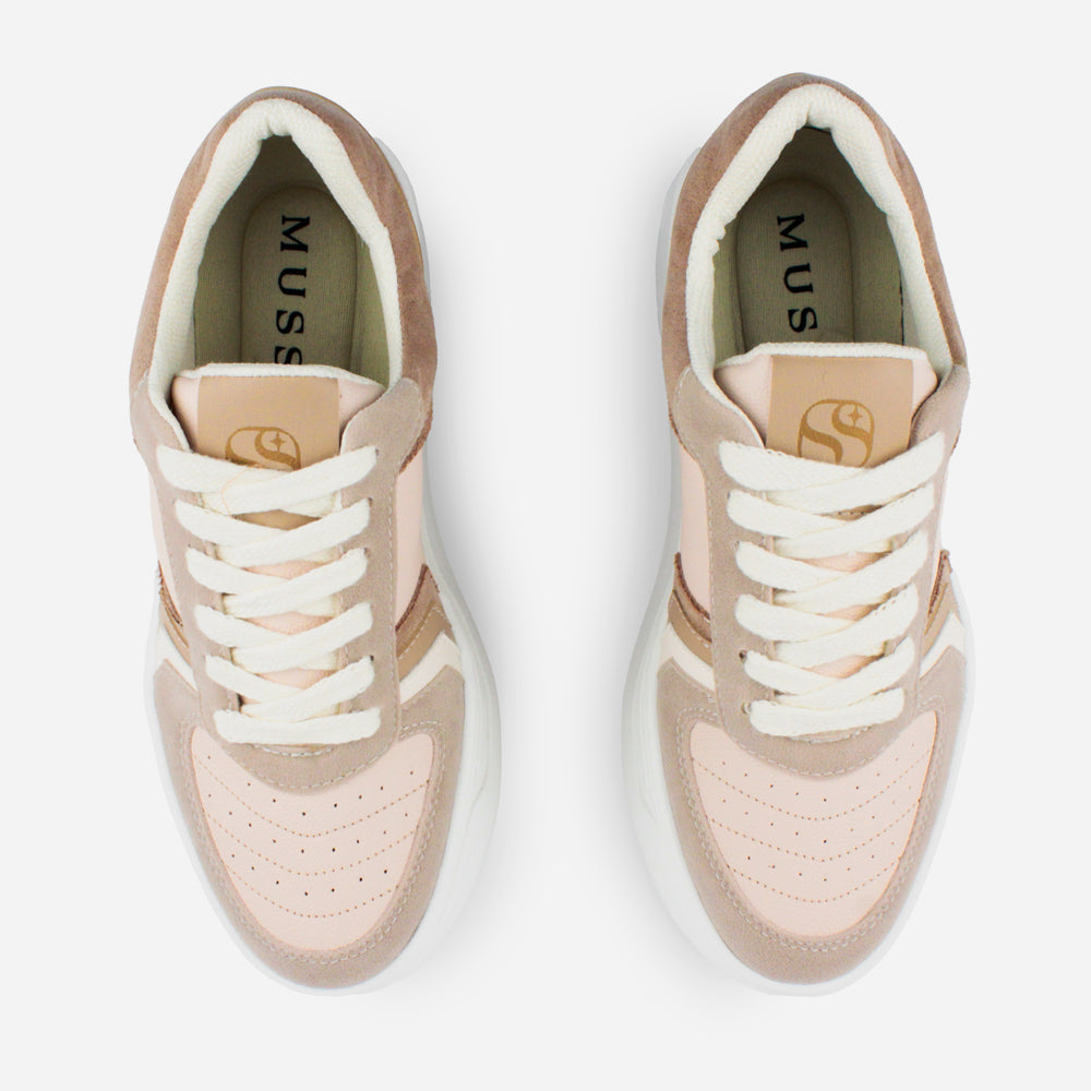 Tenis con plataforma smeralda de sintético para mujer - Beige