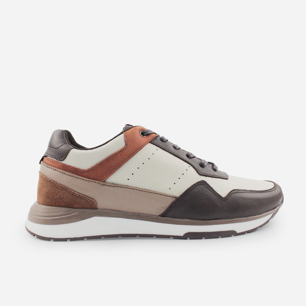 Tenis Sneakers uda de cuero para hombre - Café