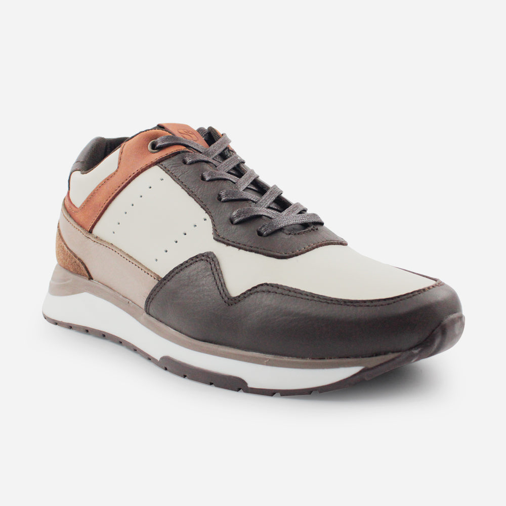 Tenis Sneakers uda de cuero para hombre - Café