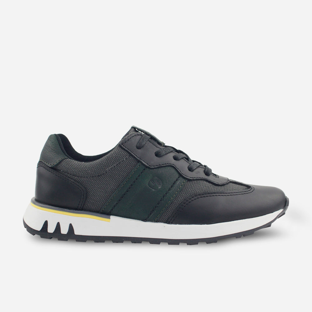 Tenis Sneakers williams de cuero para hombre - Negro