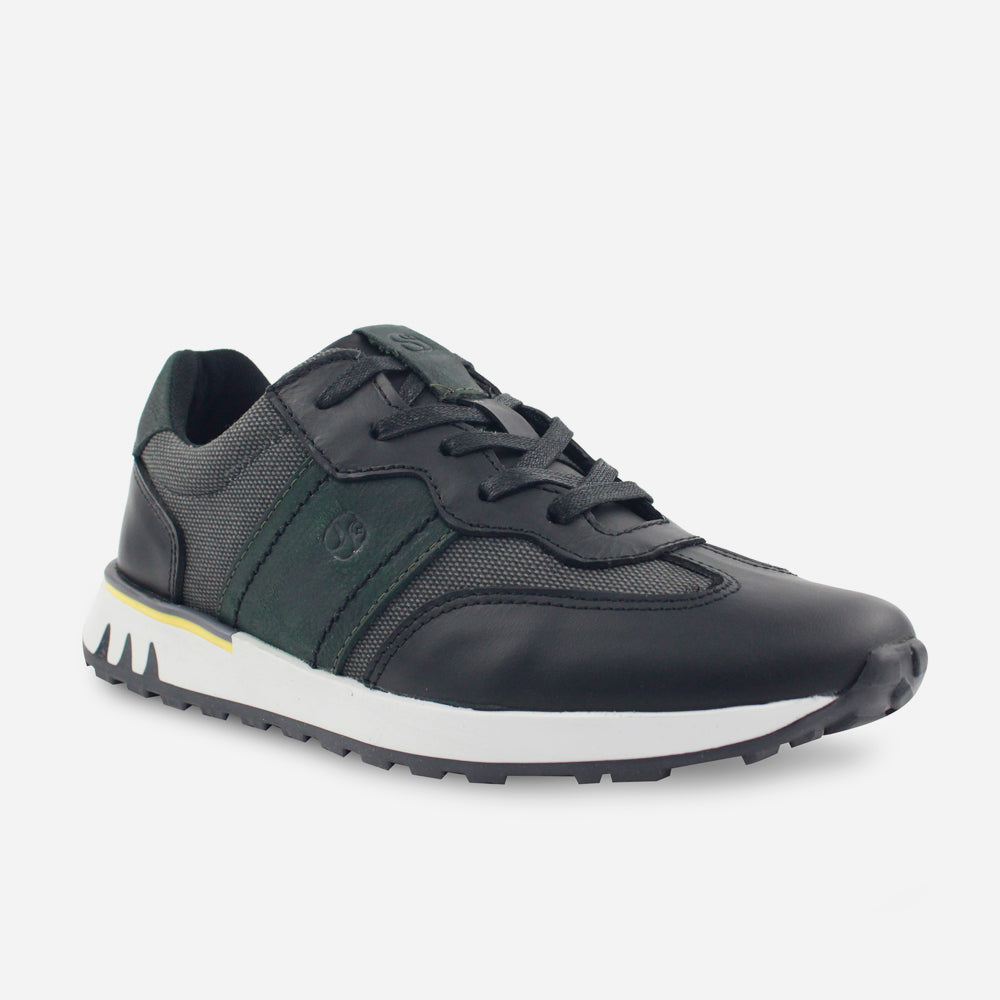 Tenis Sneakers williams de cuero para hombre - Negro