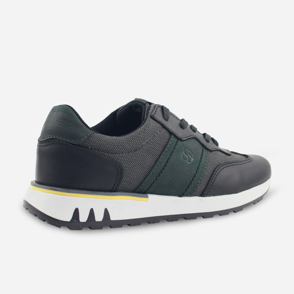 Tenis Sneakers williams de cuero para hombre - Negro