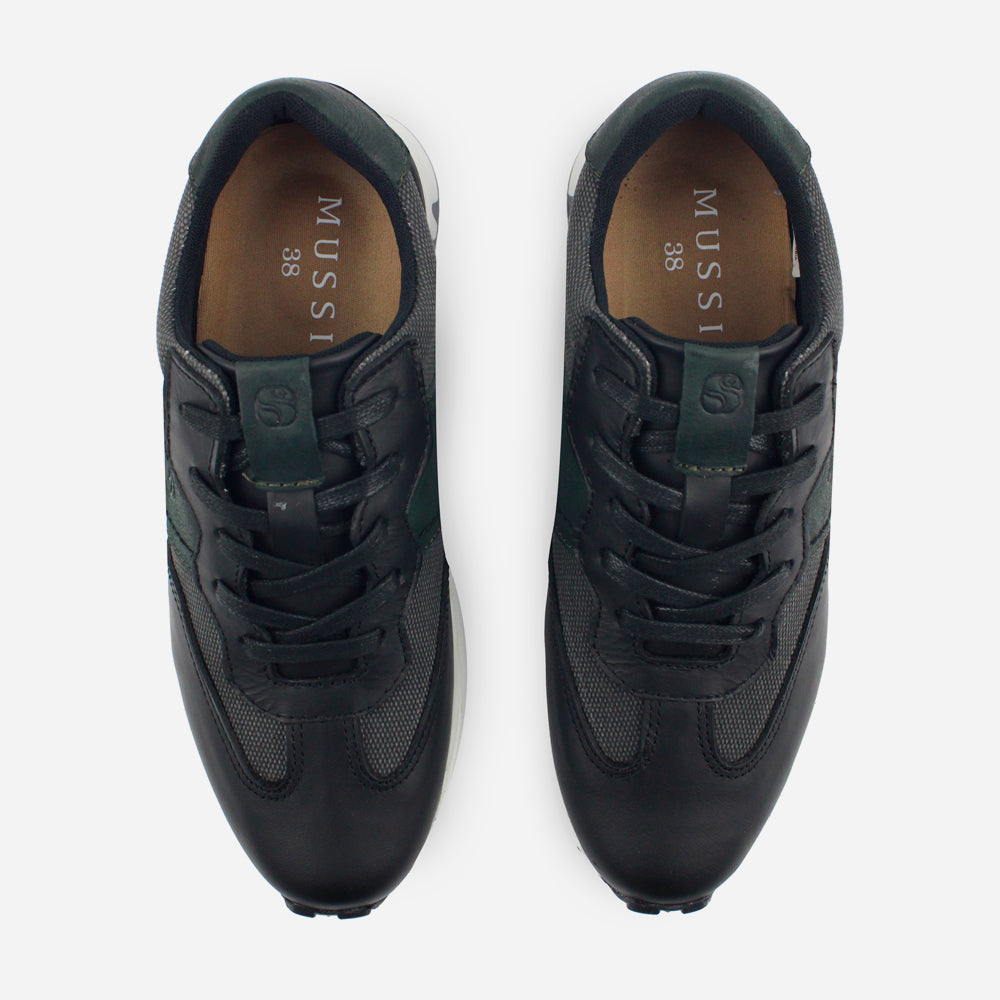 Tenis Sneakers williams de cuero para hombre - Negro