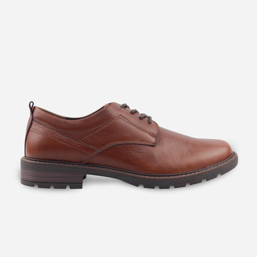 Tenis Oxfords darek de cuero graso para hombre - Miel