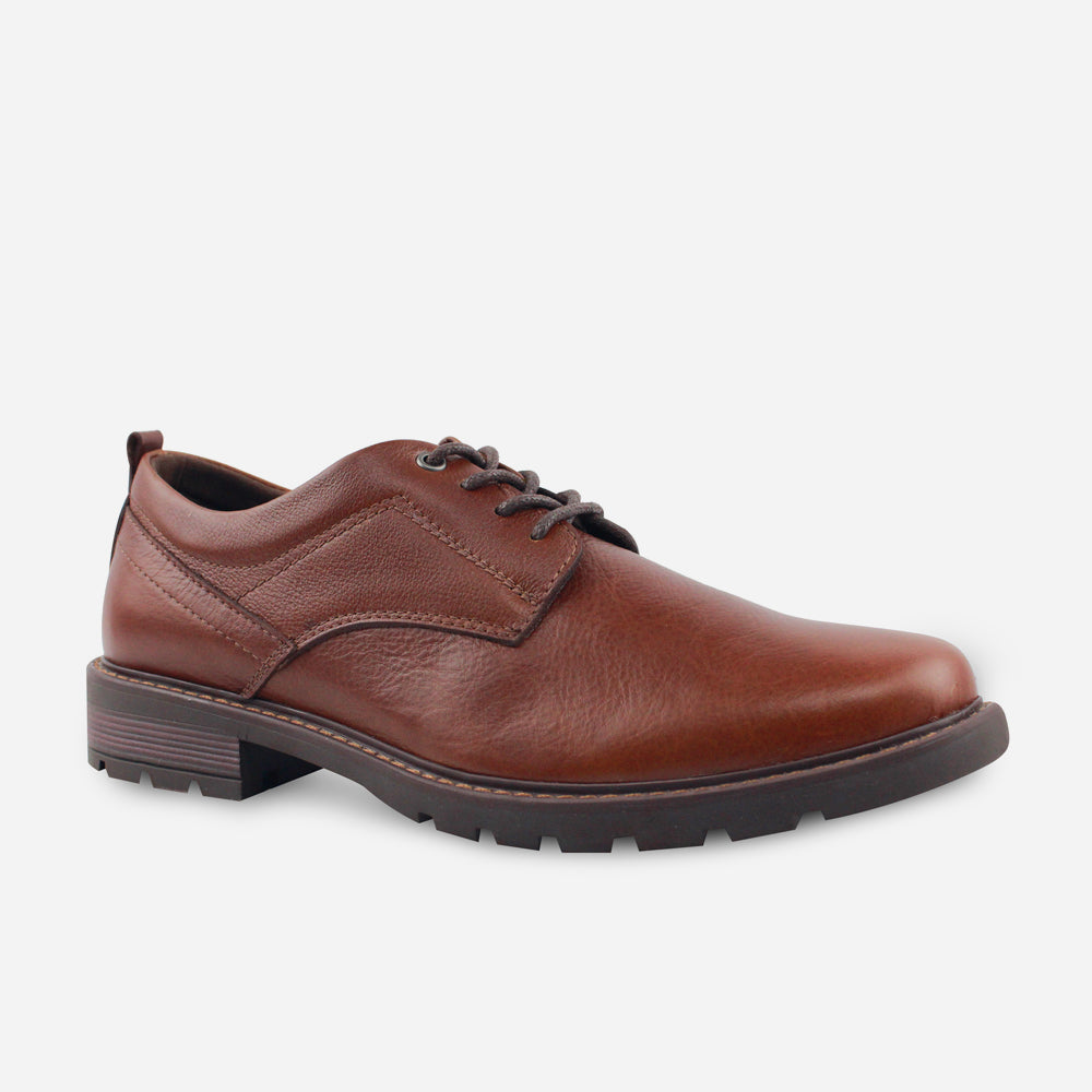 Tenis Oxfords darek de cuero graso para hombre - Miel