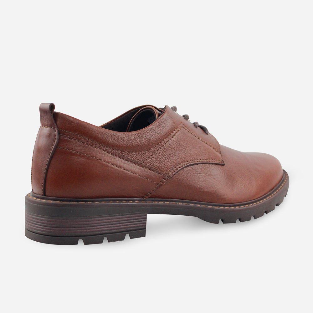 Tenis Oxfords darek de cuero graso para hombre - Miel