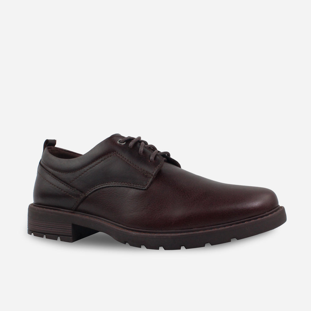 Tenis Oxfords darek de cuero graso para hombre - Brandy