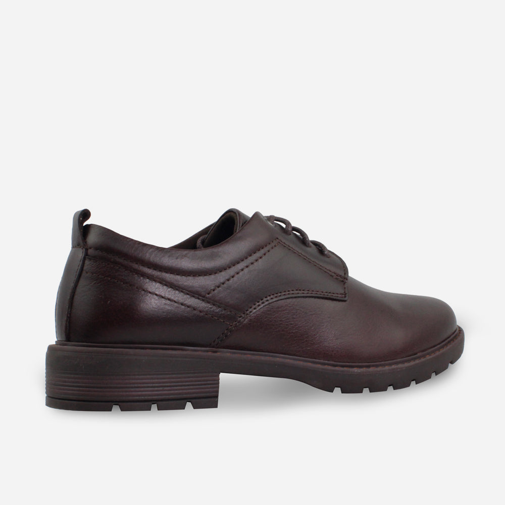 Tenis Oxfords darek de cuero graso para hombre - Brandy