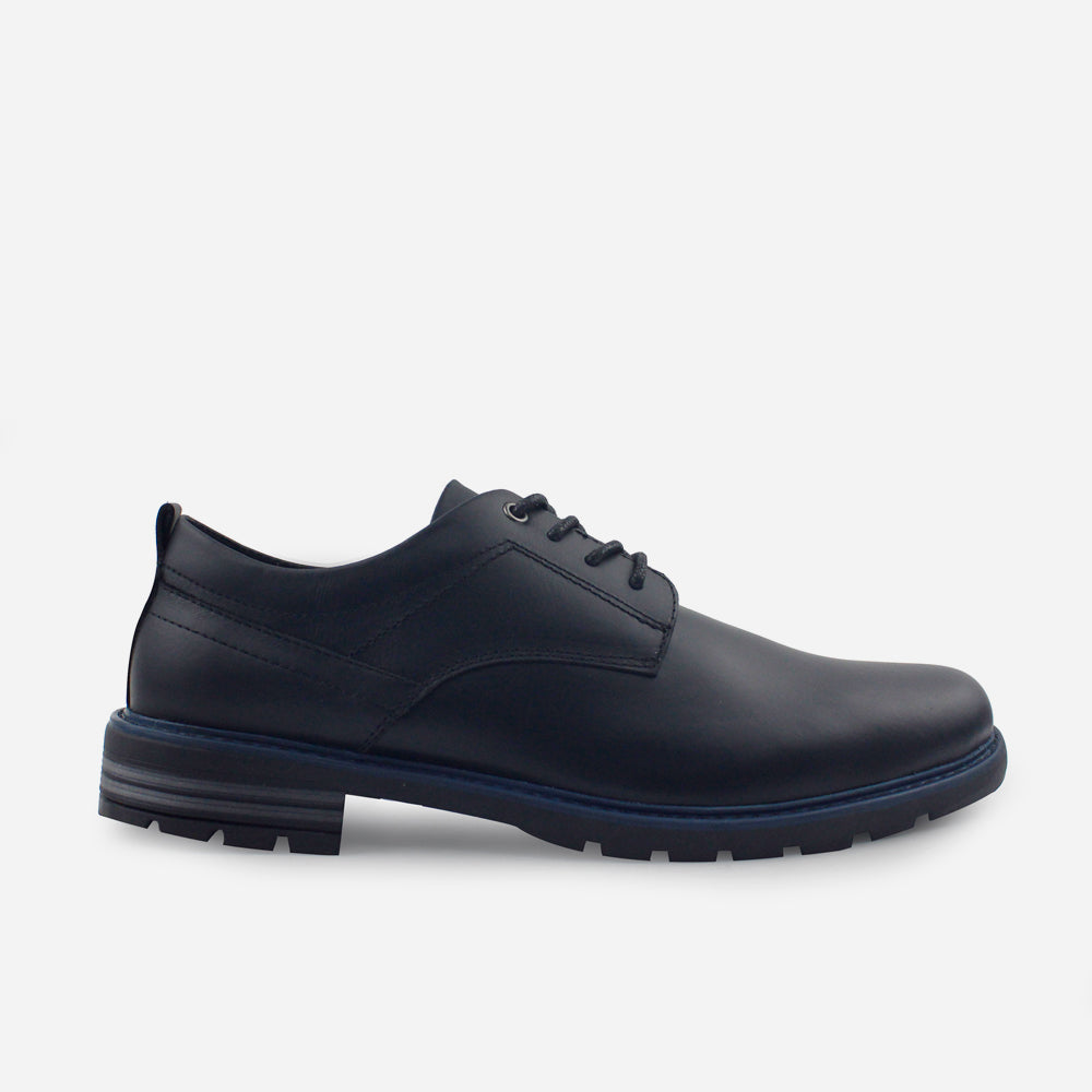 Tenis Oxfords hilton de cuero para hombre - Negro