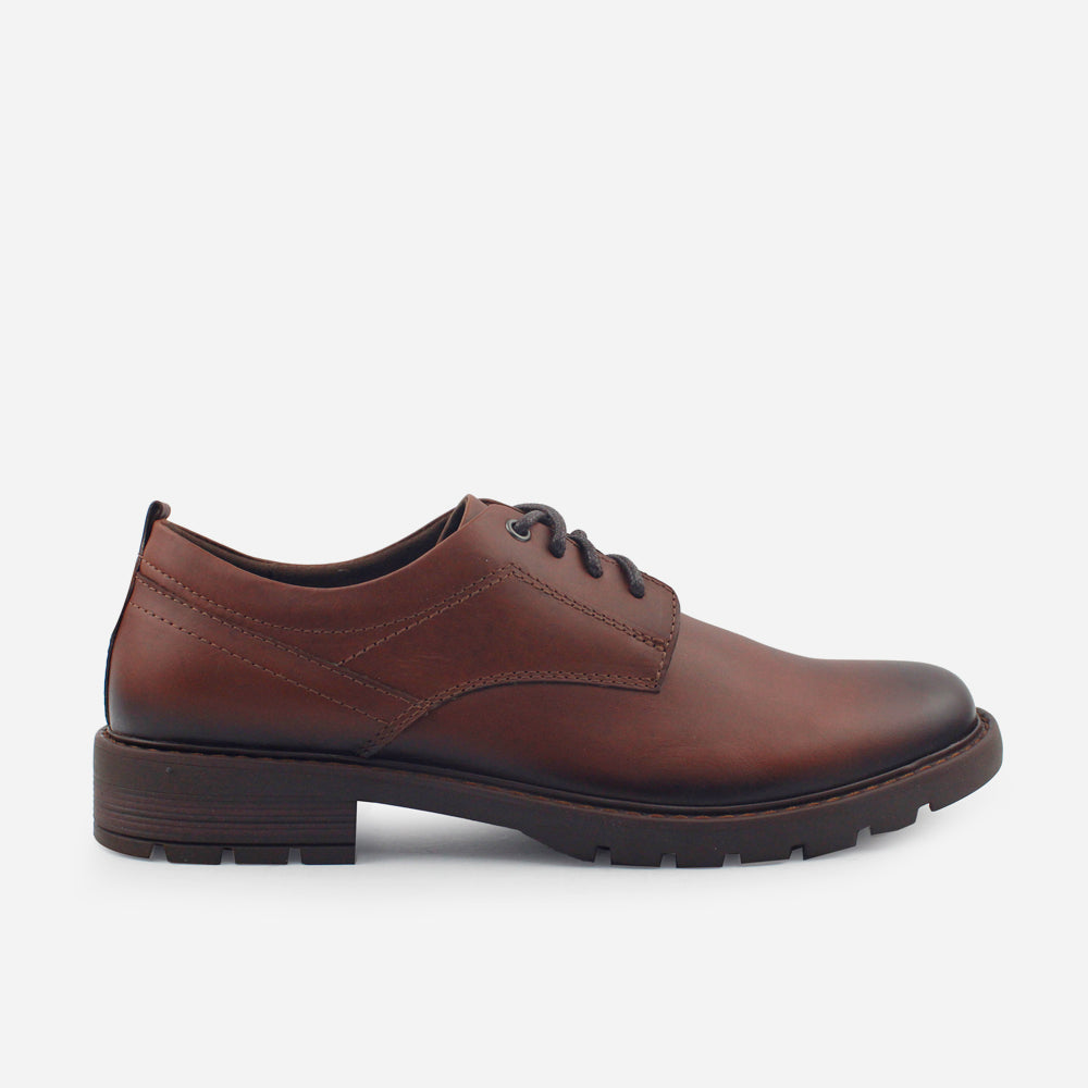 Tenis Oxfords hilton de cuero graso para hombre - Miel