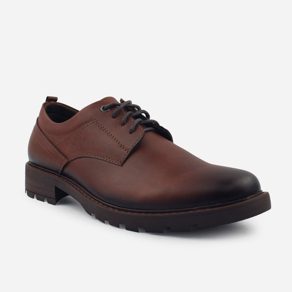 Tenis Oxfords hilton de cuero graso para hombre - Miel