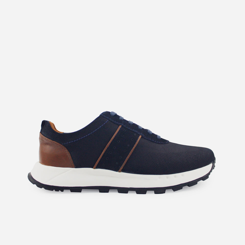 Tenis Sneakers ronn de cuero carnaza para hombre - Azul