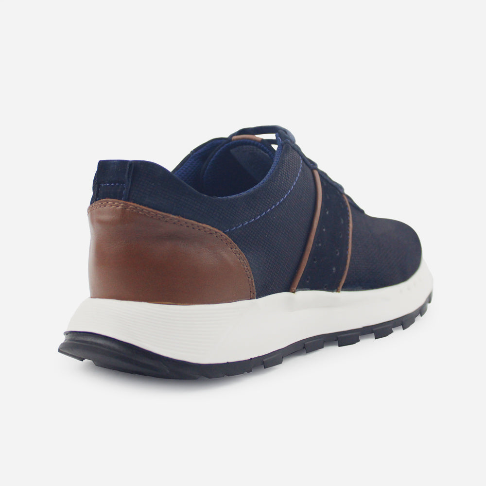 Tenis Sneakers ronn de cuero carnaza para hombre - Azul