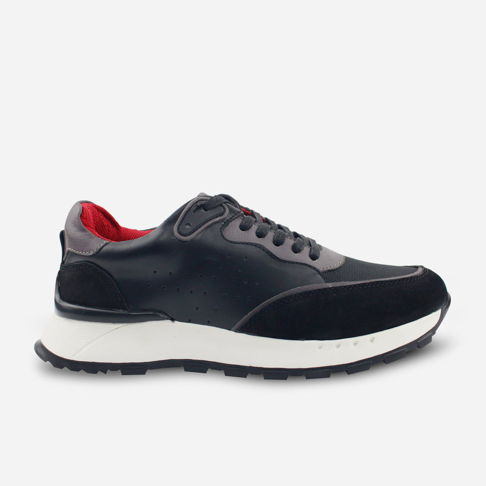 Tenis Sneakers garcia de cuero carnaza para hombre - Negro