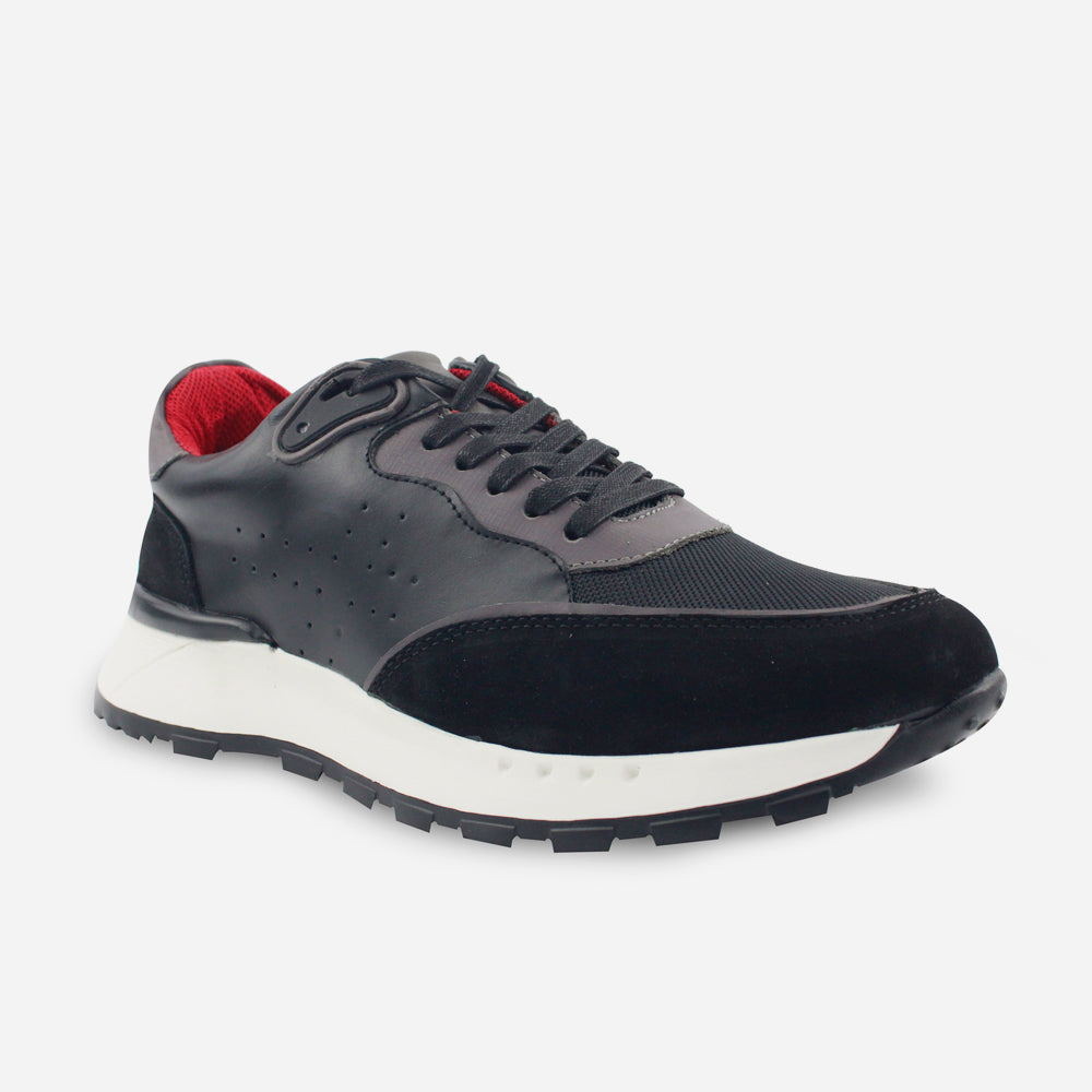 Tenis Sneakers garcia de cuero carnaza para hombre - Negro