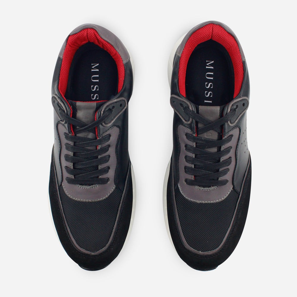 Tenis Sneakers garcia de cuero carnaza para hombre - Negro