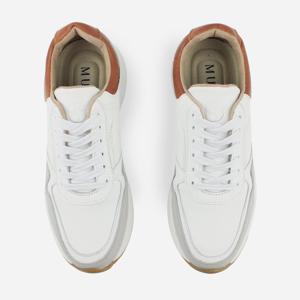 Tenis Sneakers clark de cuero para hombre - Blanco