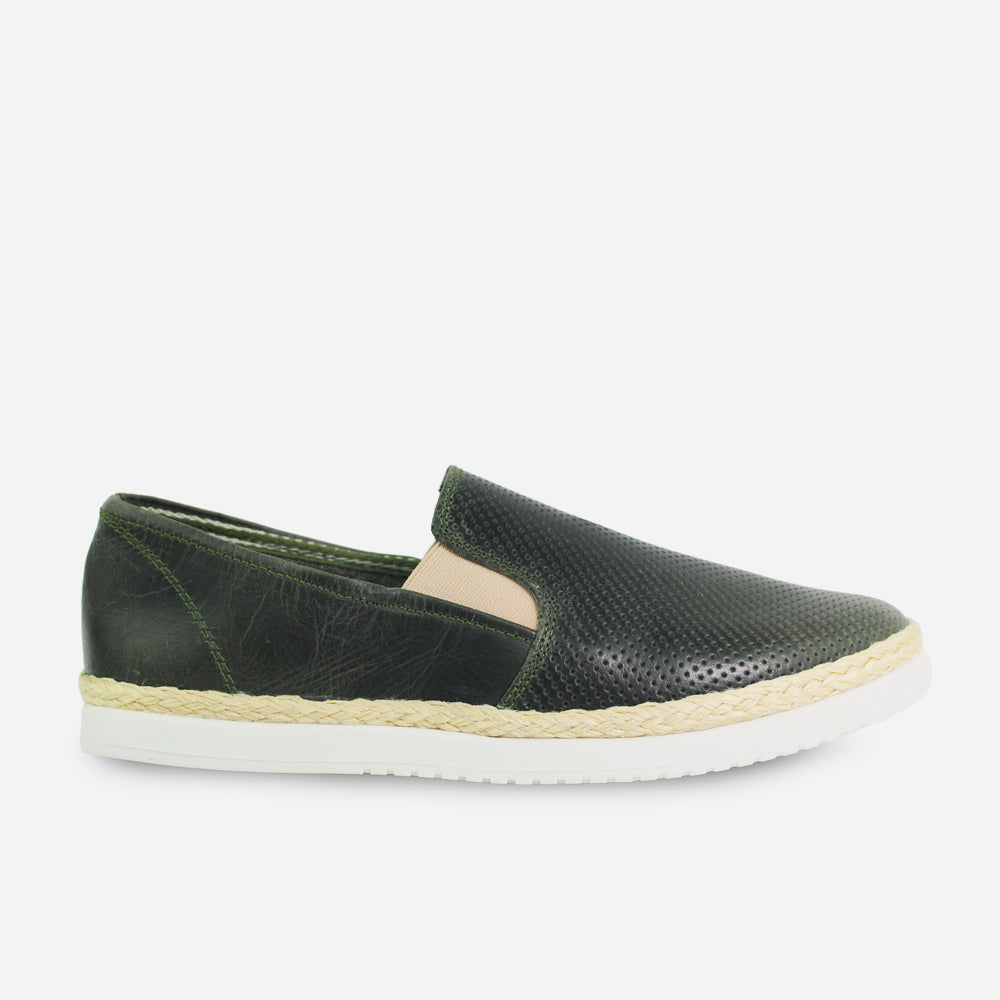 Espadrilla sauron de cuero para hombre - Verde