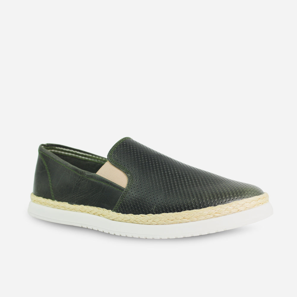 Espadrilla sauron de cuero para hombre - Verde