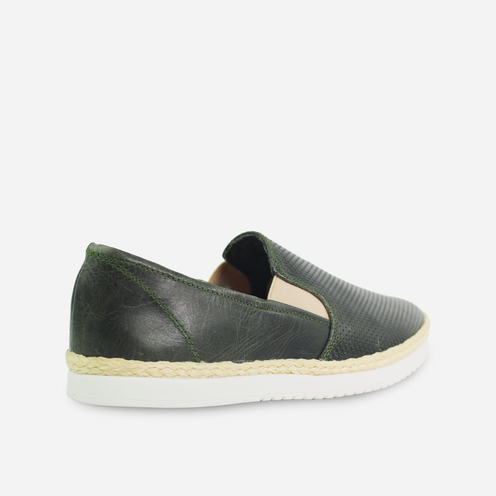 Espadrilla sauron de cuero para hombre - Verde