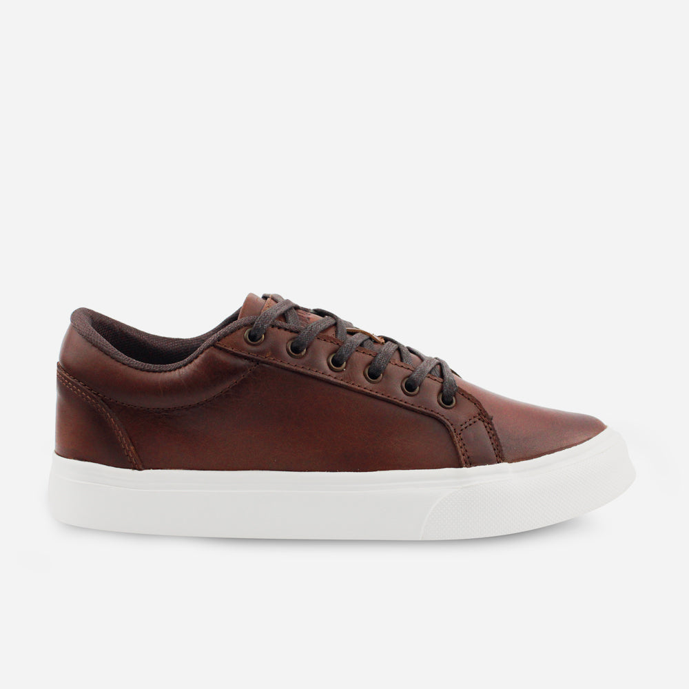 Tenis Sneakers mark de cuero para hombre - Café