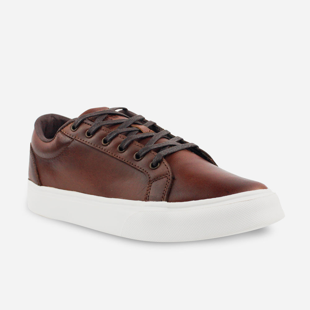 Tenis Sneakers mark de cuero para hombre - Café