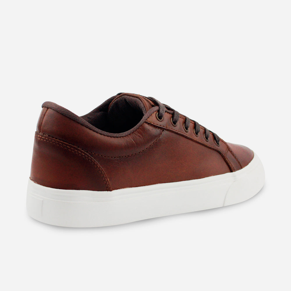 Tenis Sneakers mark de cuero para hombre - Café